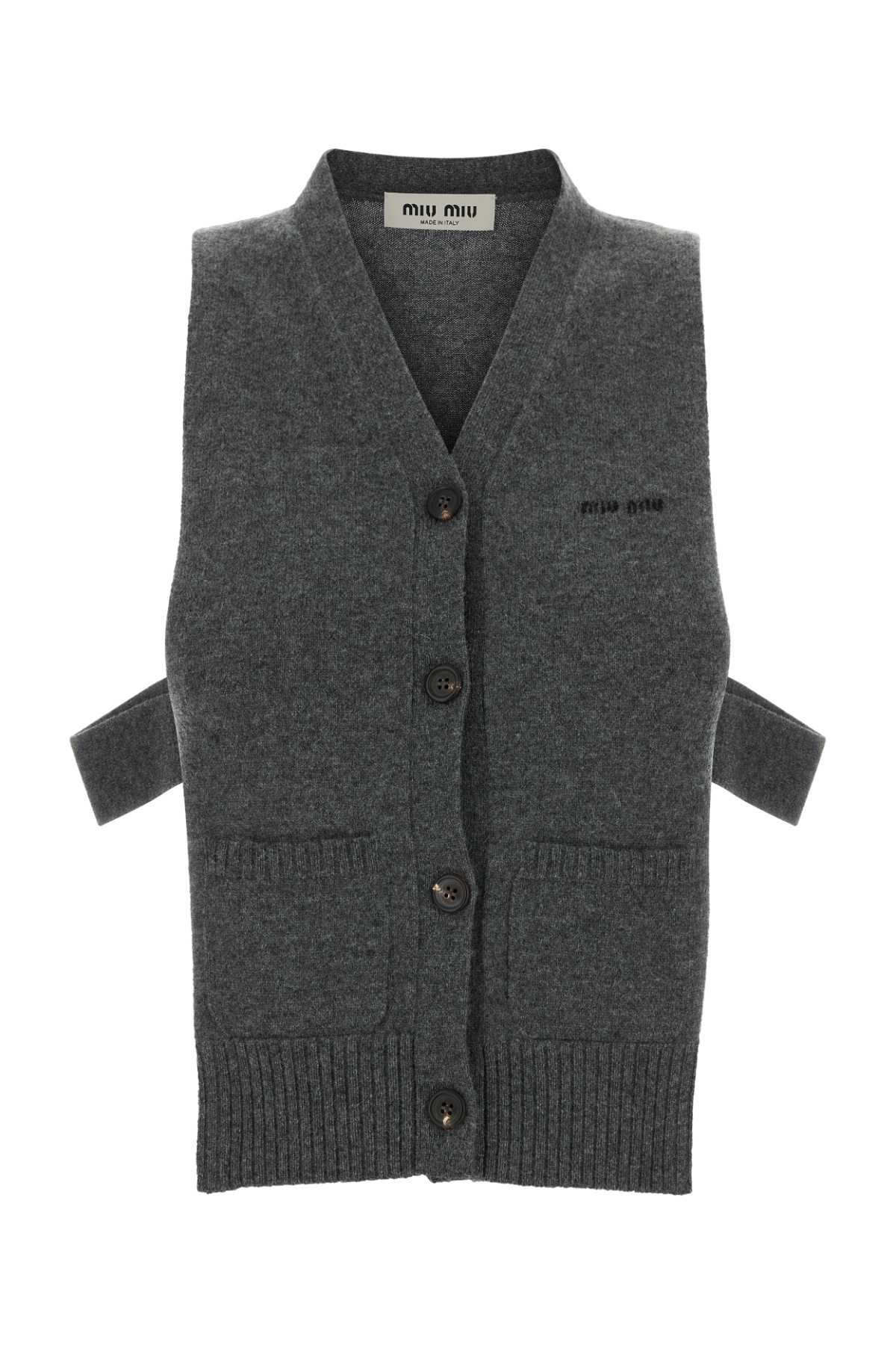 Miu Miu Women Dark Grey Cashmere Vest