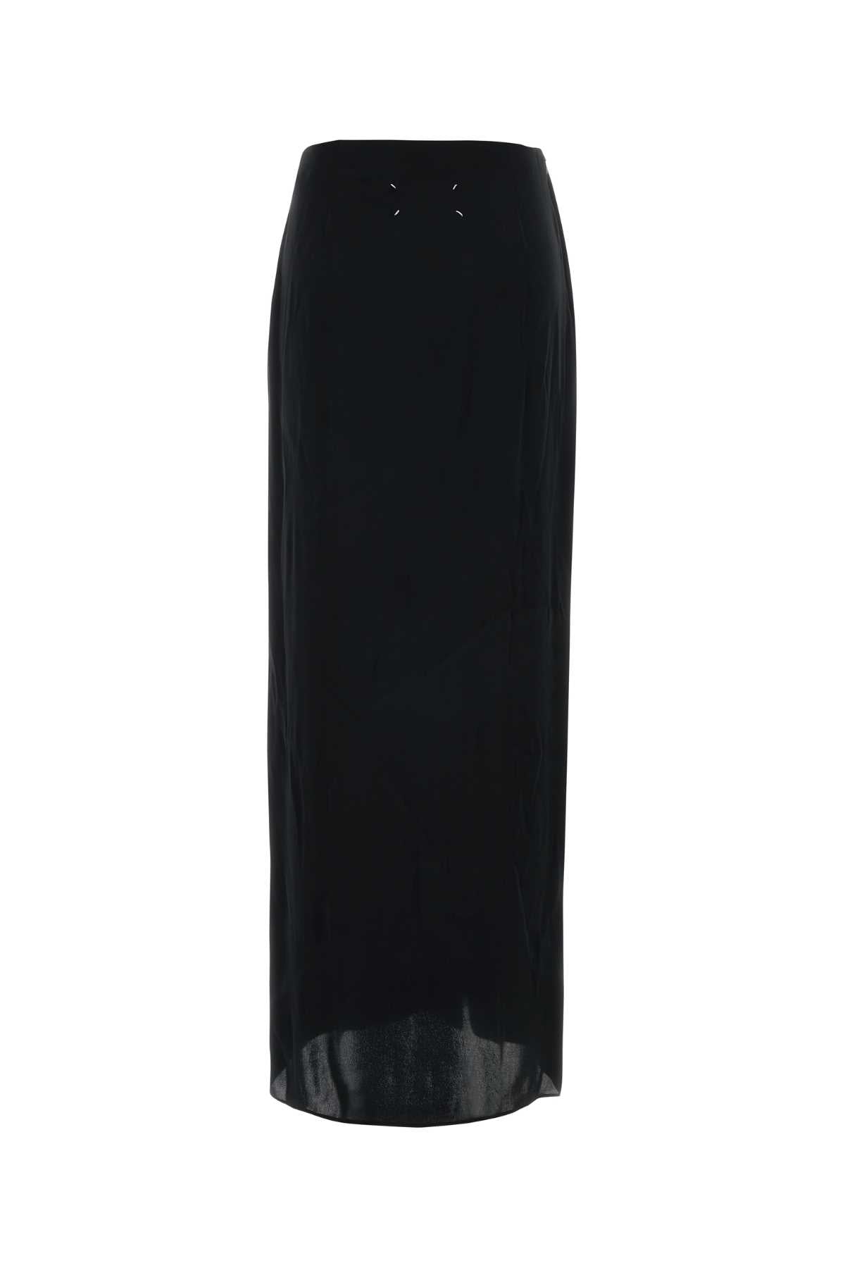 Maison Margiela Women Black Satin Skirt