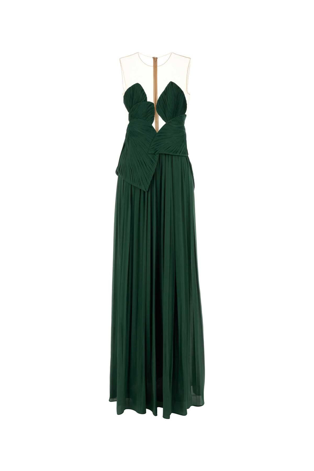 Costarellos Women Dark Green Georgette Serenne Long Dress