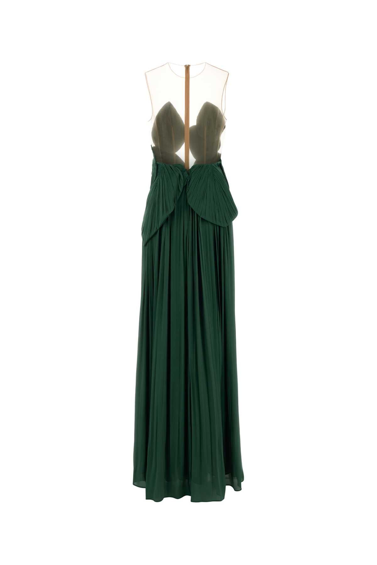 Costarellos Women Dark Green Georgette Serenne Long Dress
