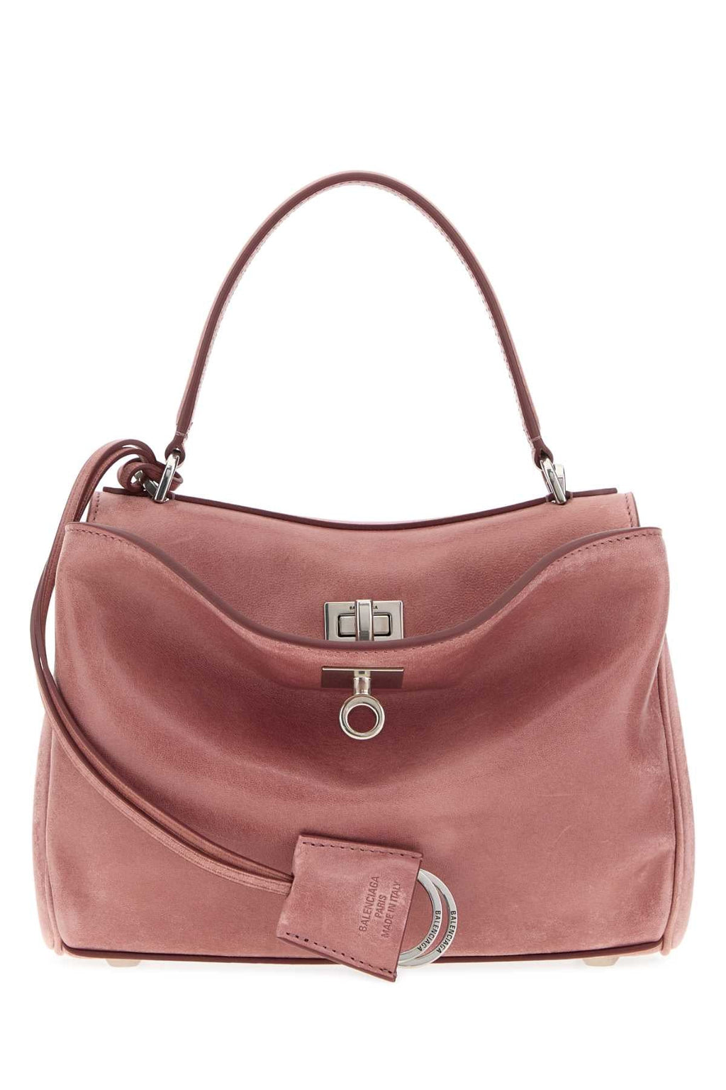 Balenciaga Women Dark Pink Leather Mini Rodeo Handbag