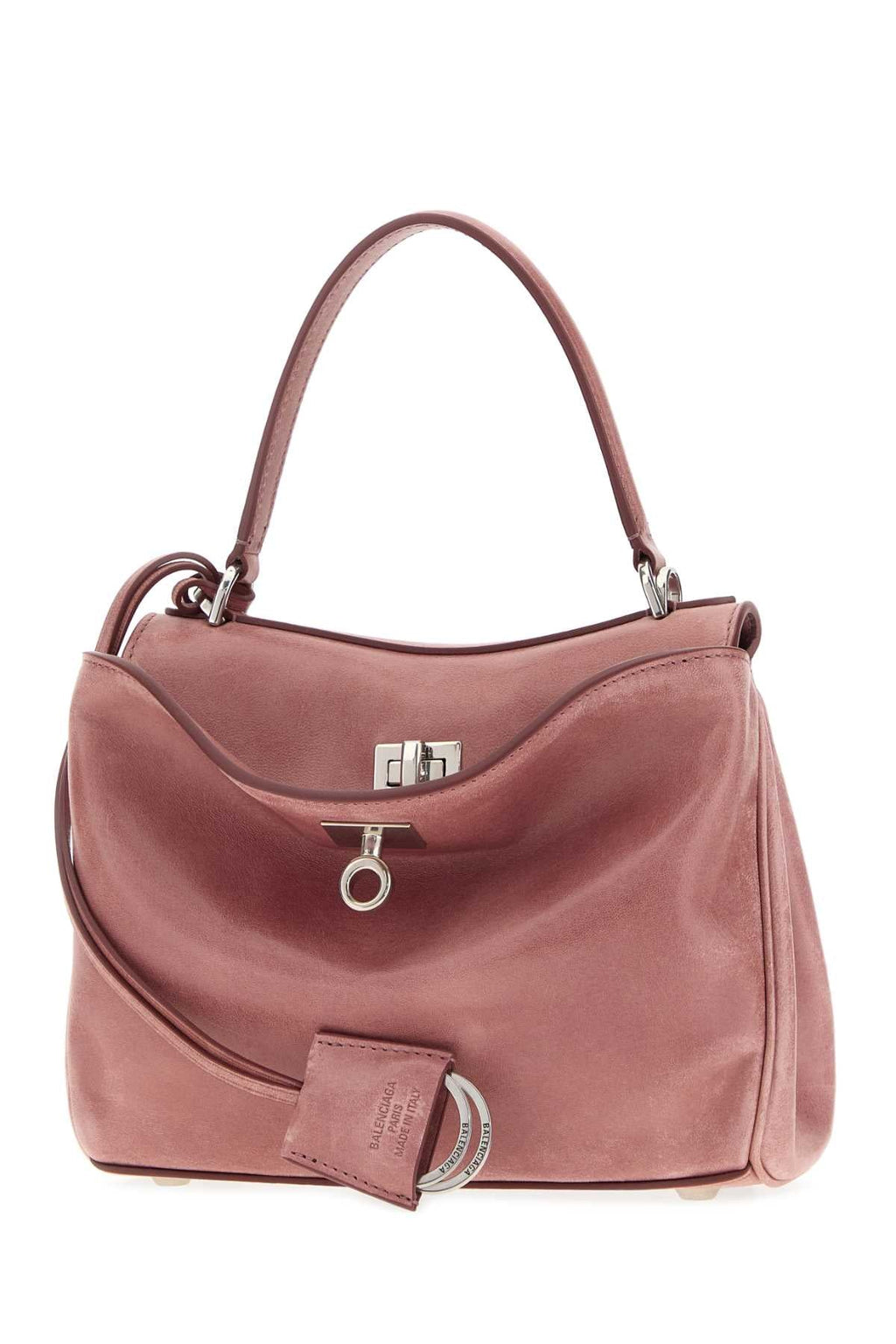 Balenciaga Women Dark Pink Leather Mini Rodeo Handbag