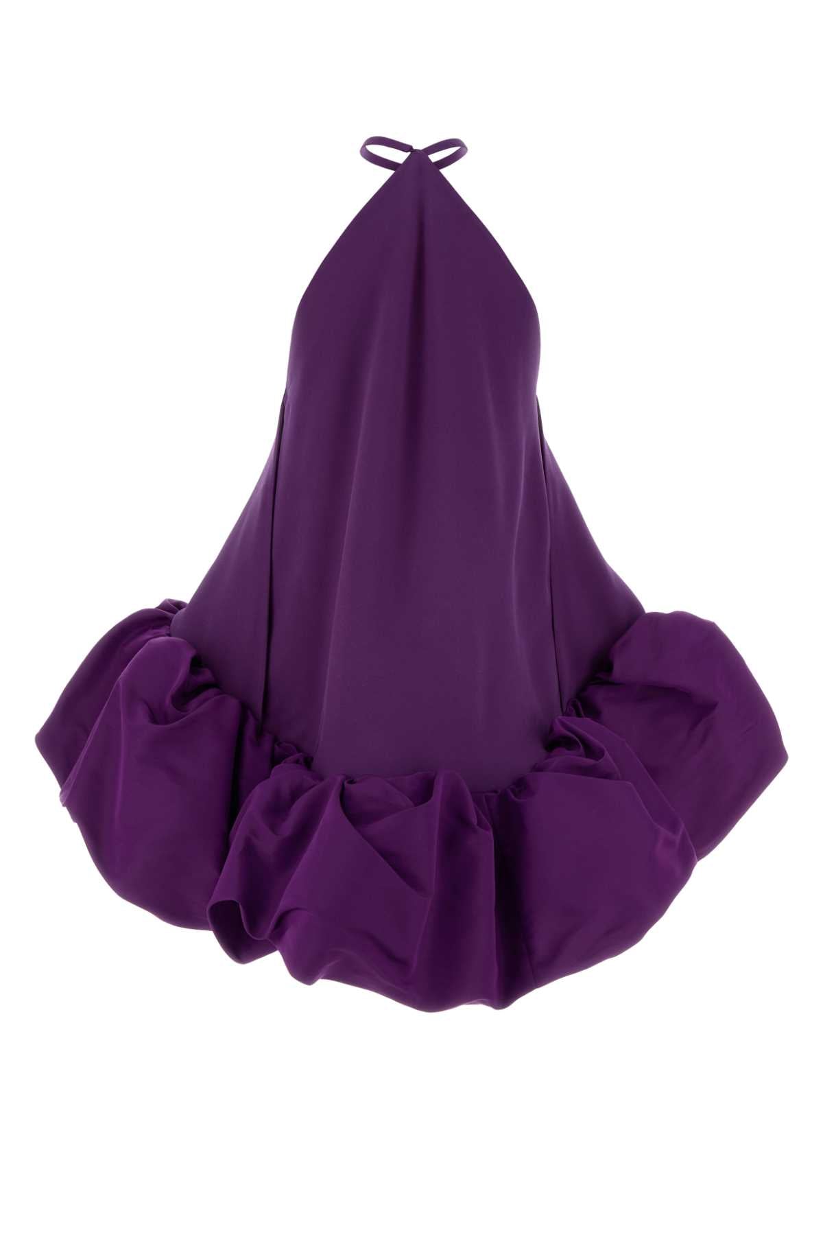 Balenciaga Women Purple Crepe Mini Dress