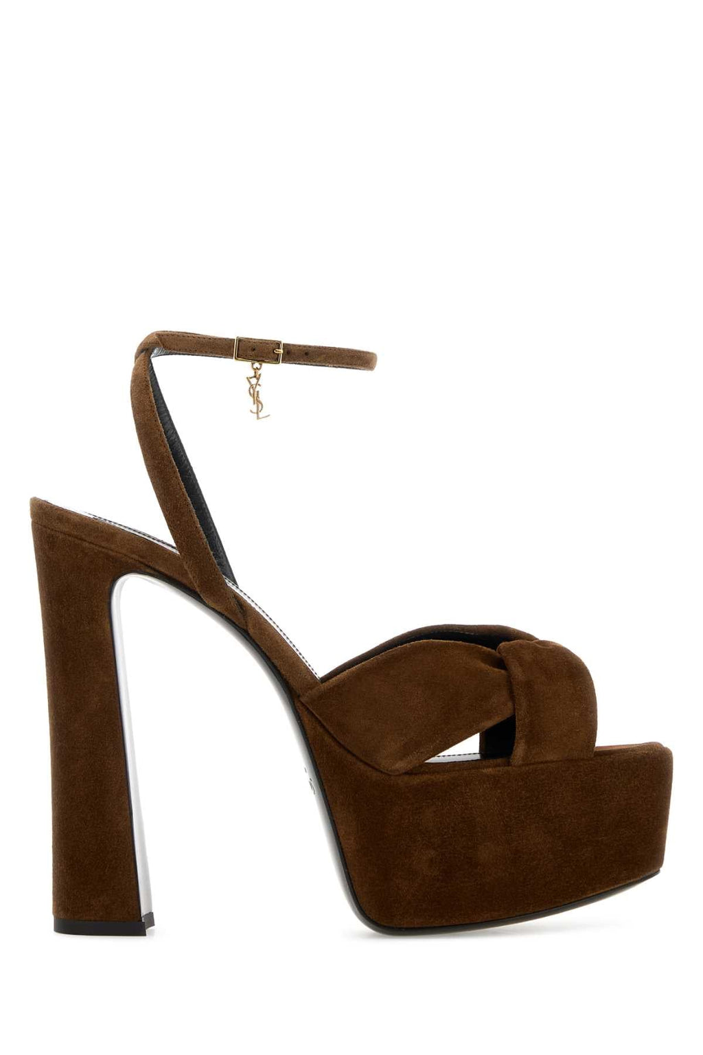 Saint Laurent Women Brown Suede Franciane Sandals