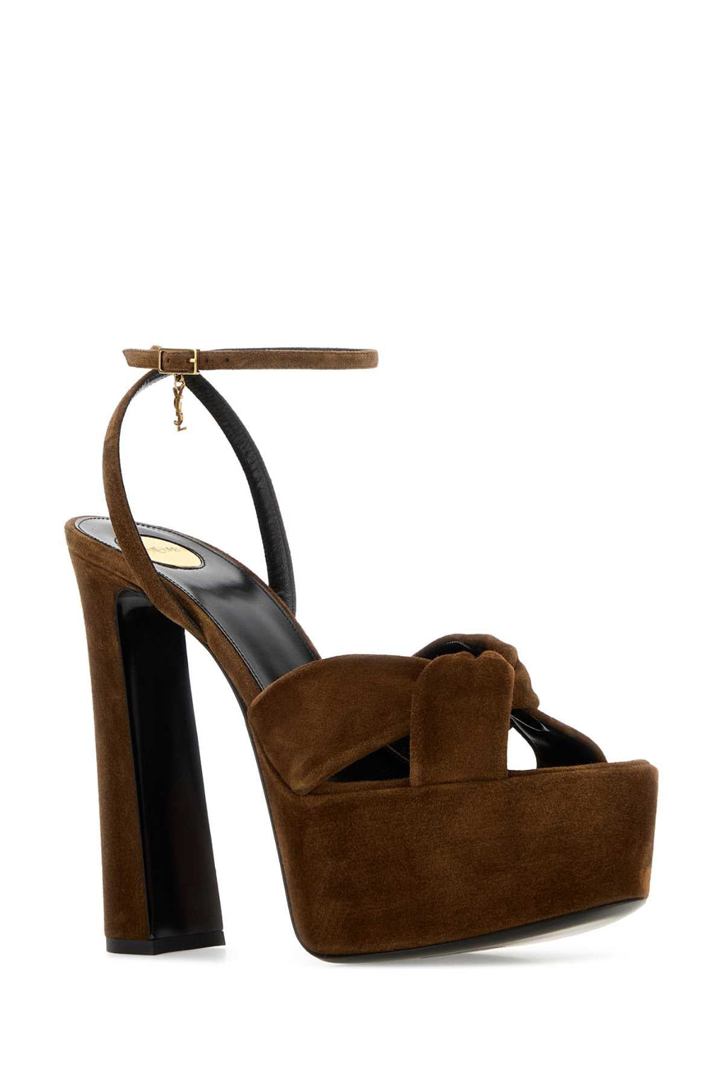 Saint Laurent Women Brown Suede Franciane Sandals