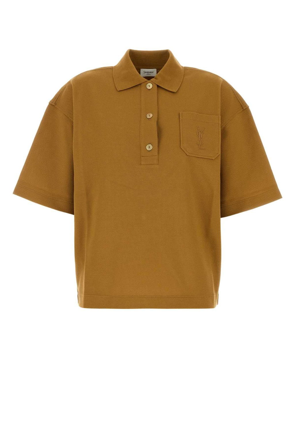 Saint Laurent Women Ochre Piquet Oversize Polo Shirt