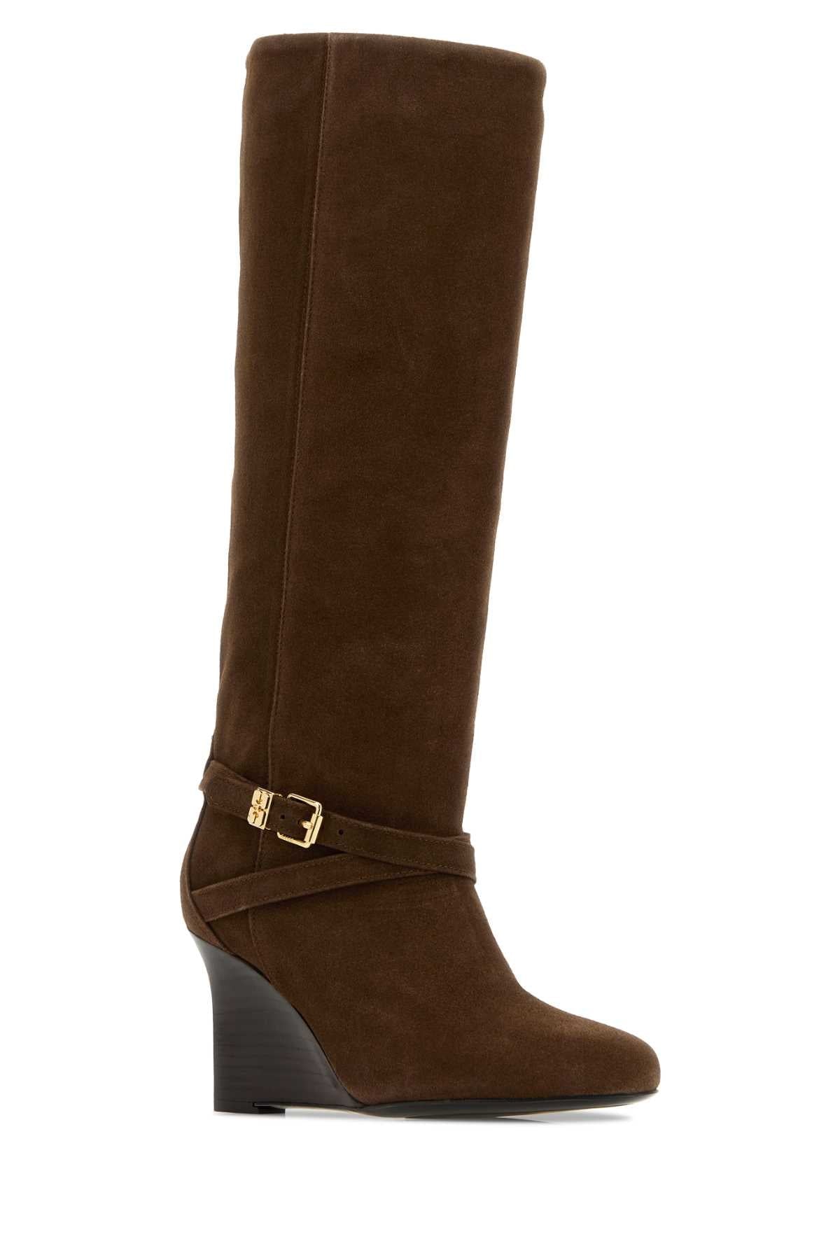 Ganni Women Brown Suede Boots