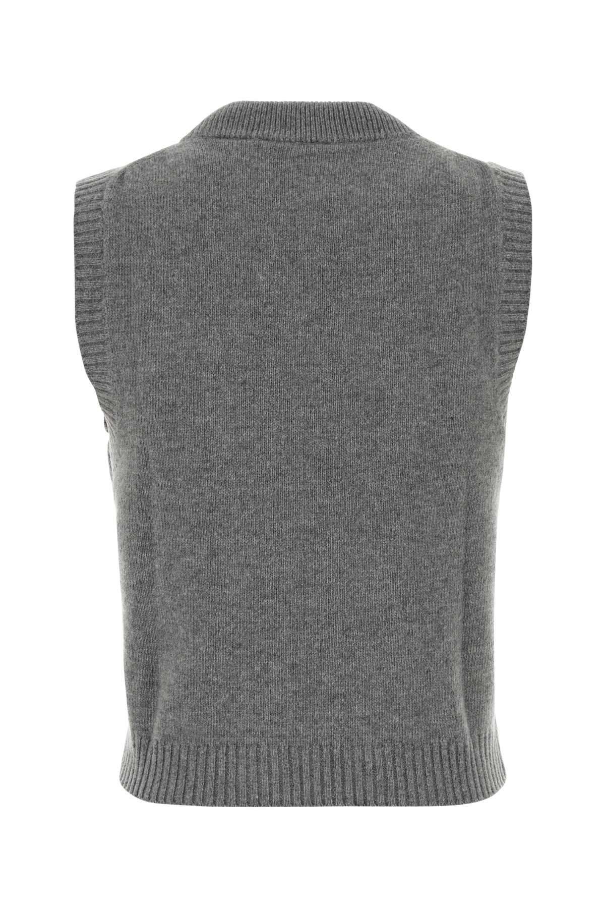 Ganni Women Grey Wool Blend Vest