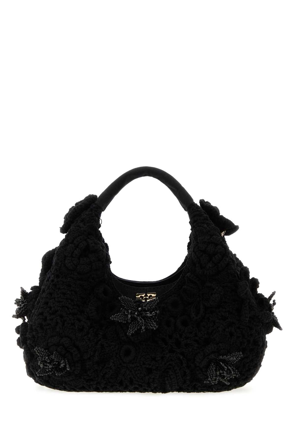 Ganni Women Black Crochet Handbag