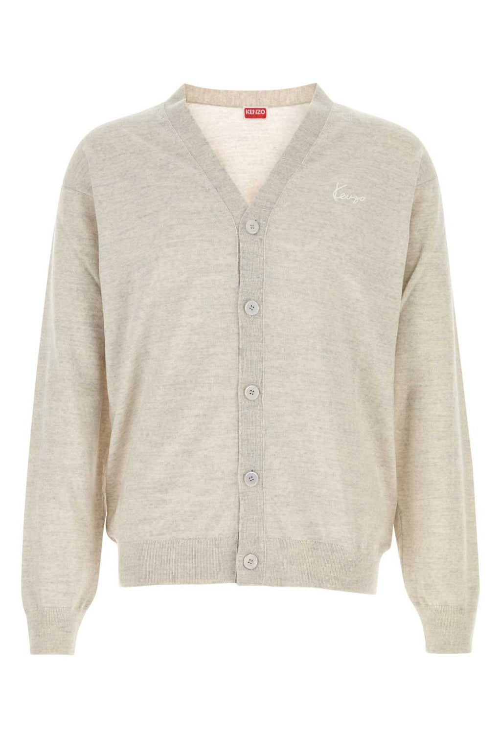 Kenzo Men Light Grey Wool Cardigan