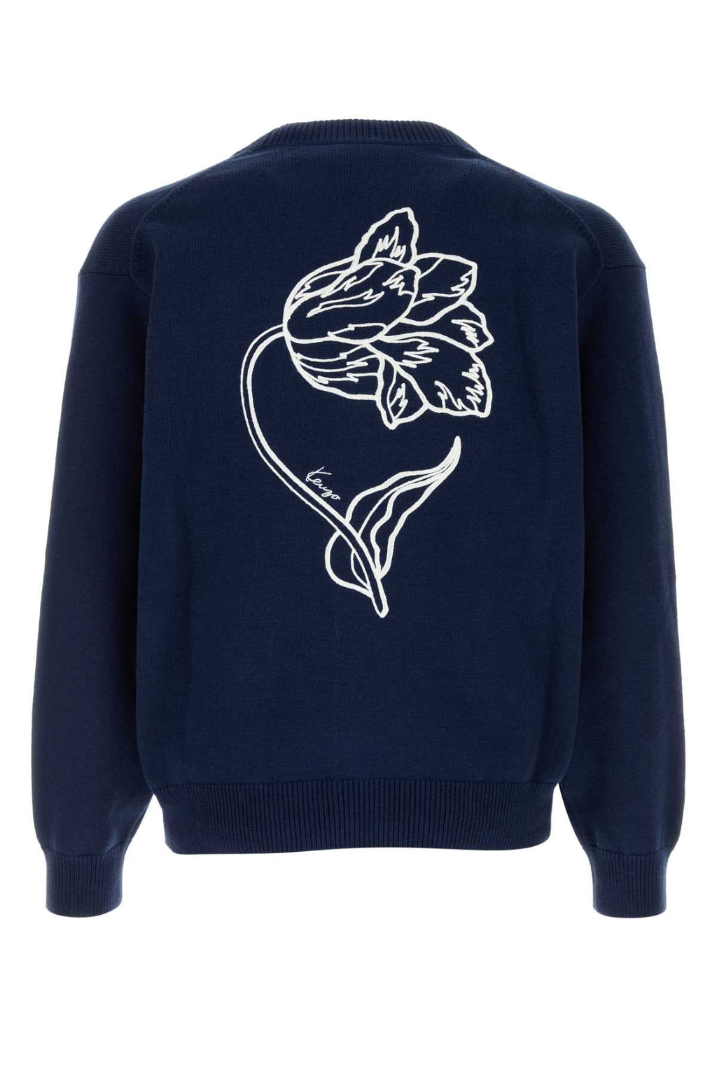 Kenzo Men Navy Blue Wool Blend Cardigan