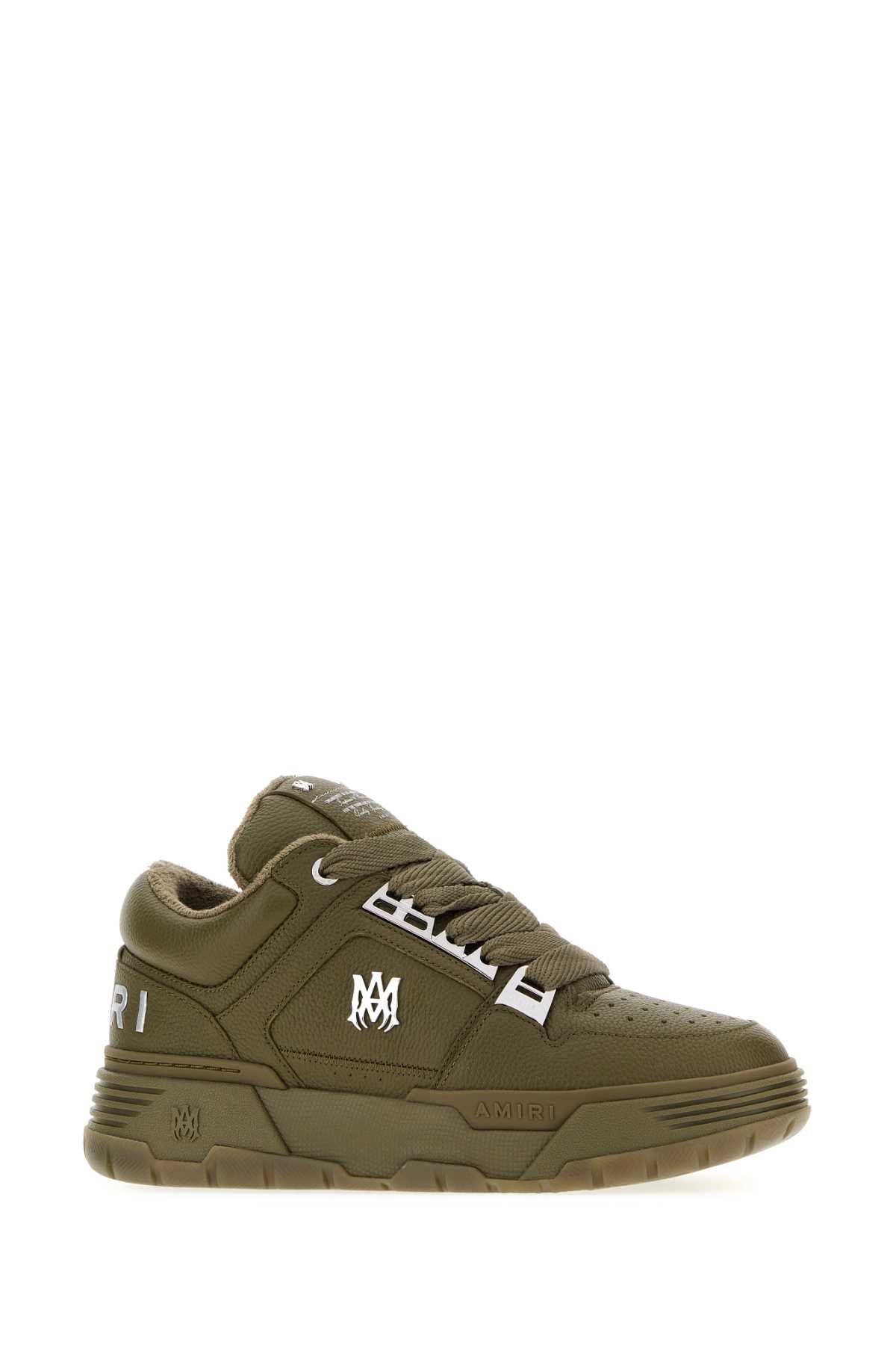 Amiri Men Army Green Leather Ma-1 Sneakers