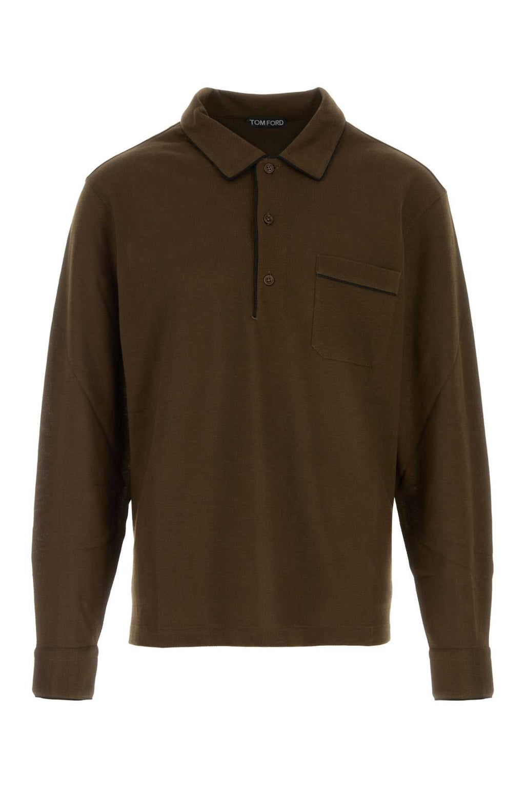 Tom Ford Men Chocolate Piquet Polo Shirt