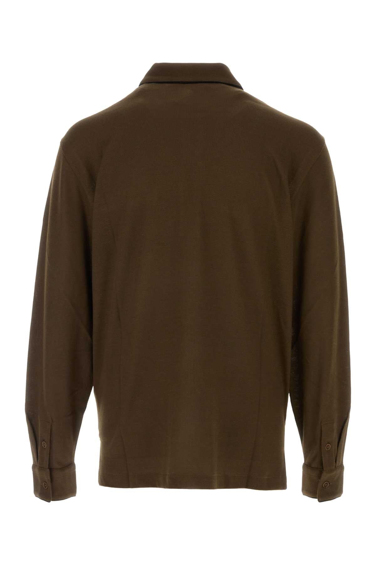Tom Ford Men Chocolate Piquet Polo Shirt