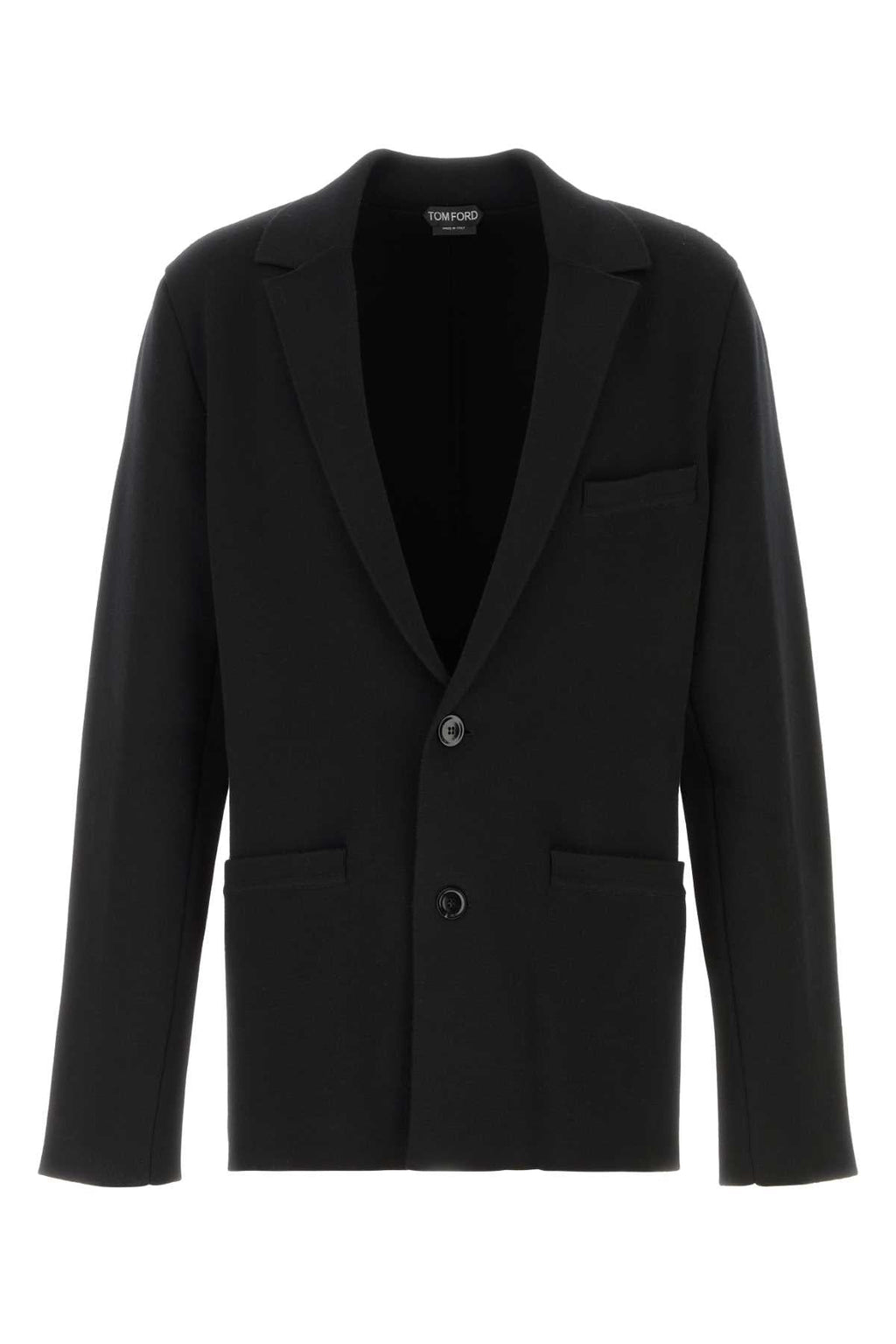 Tom Ford Men Black Stretch Wool Blend Blazer