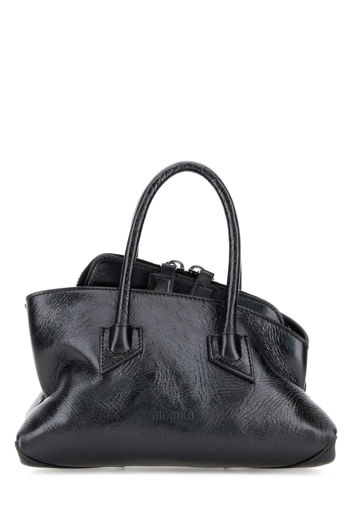 The Attico Women Charcoal Leather Mini La Passeggiata Handbag