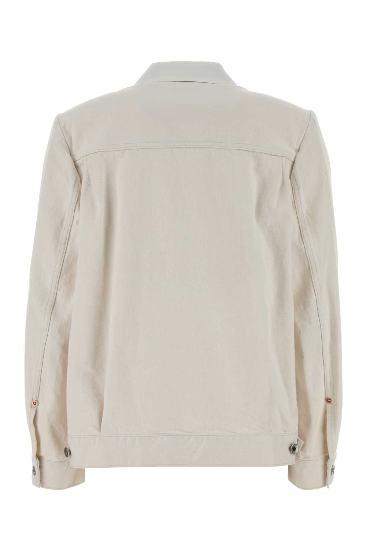 Sacai Women Ivory Twill And Denim Blazer