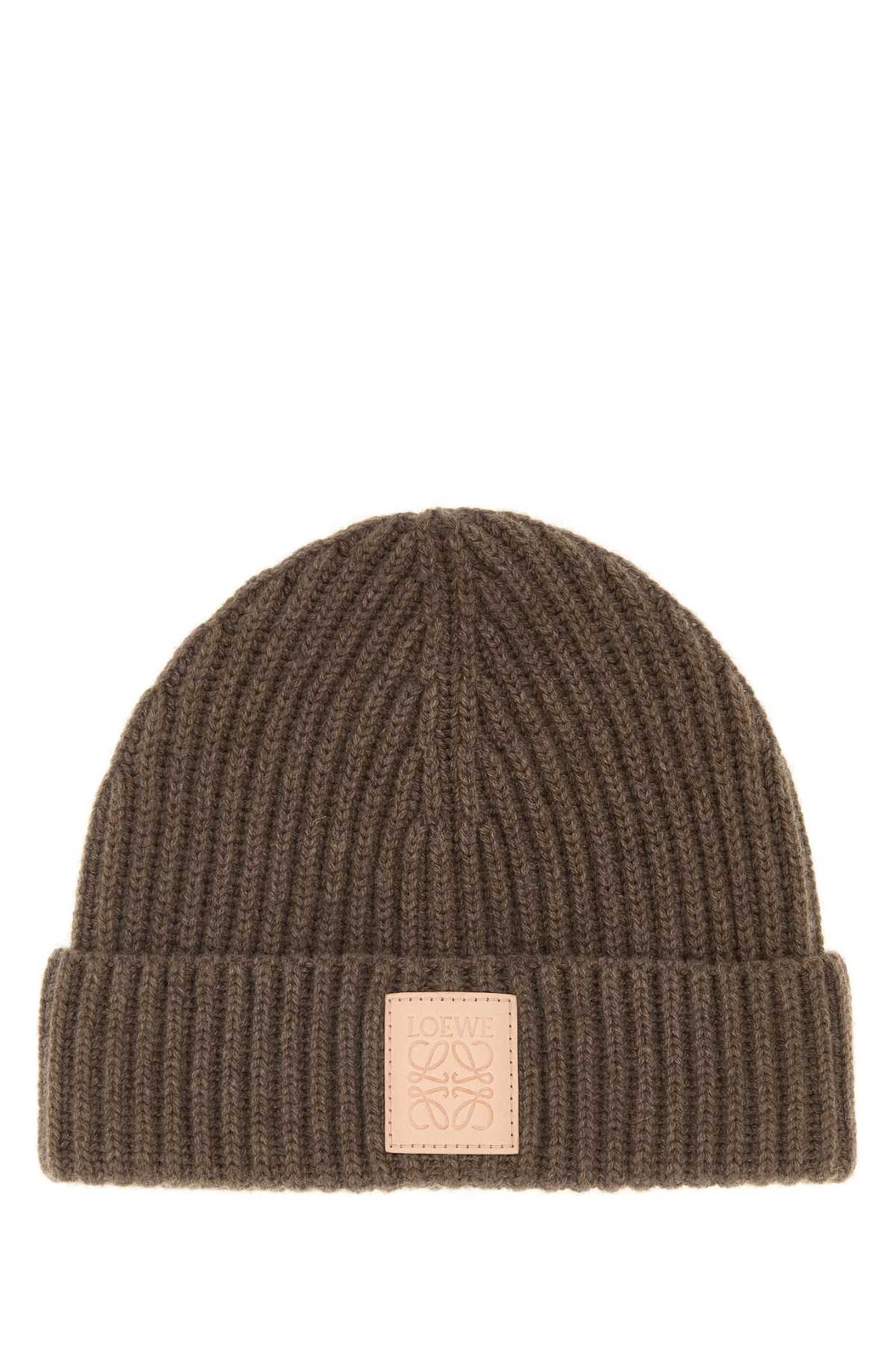 Loewe Men Brown Cashmere Beanie Hat