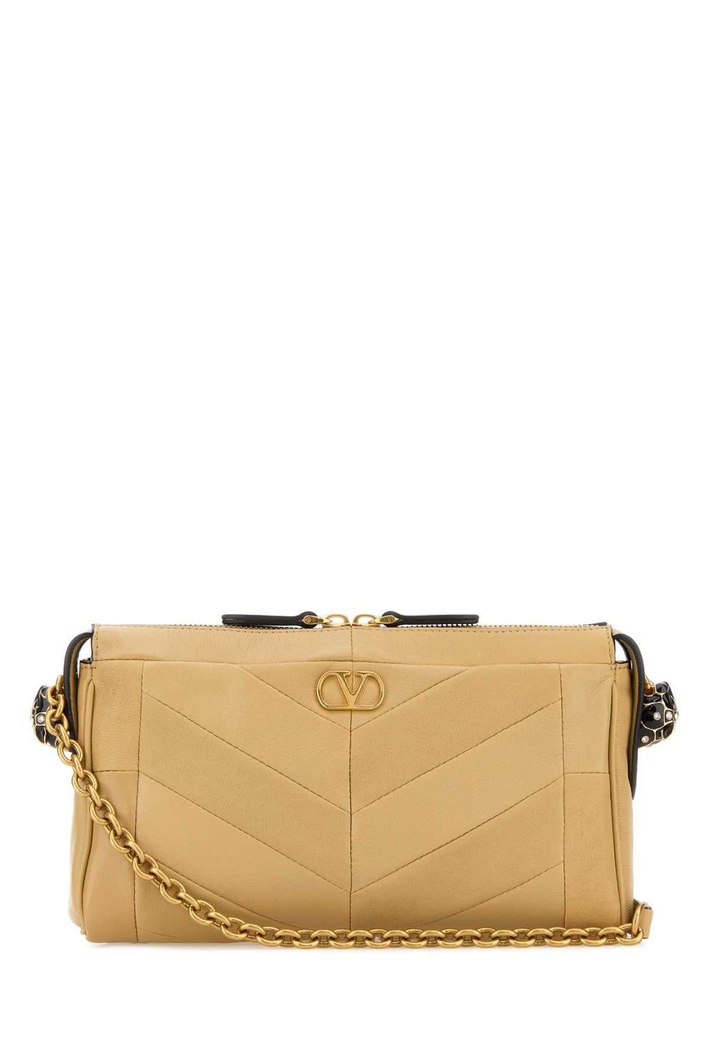 Valentino Garavani Women Beige Nappa Leather Panthea Crossbody Bag