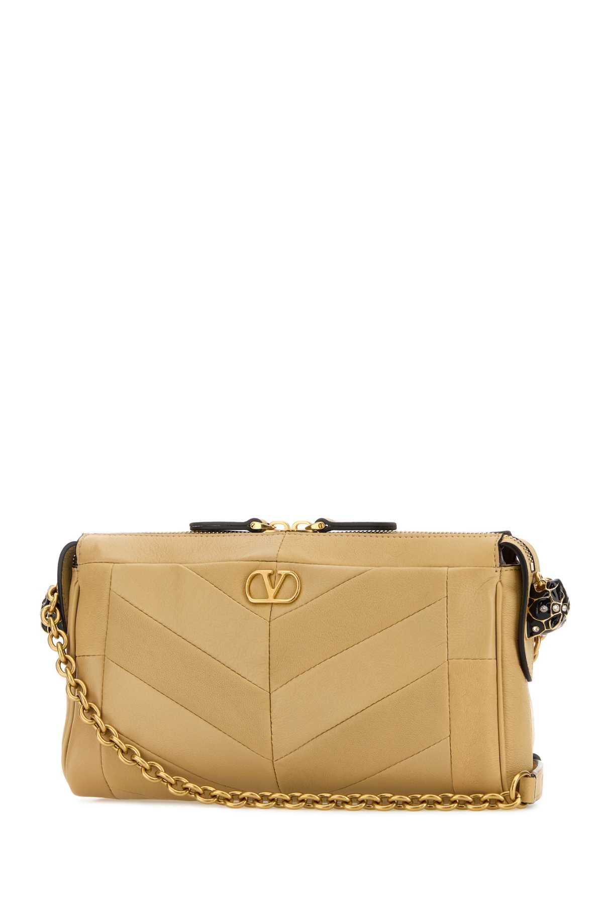Valentino Garavani Women Beige Nappa Leather Panthea Crossbody Bag