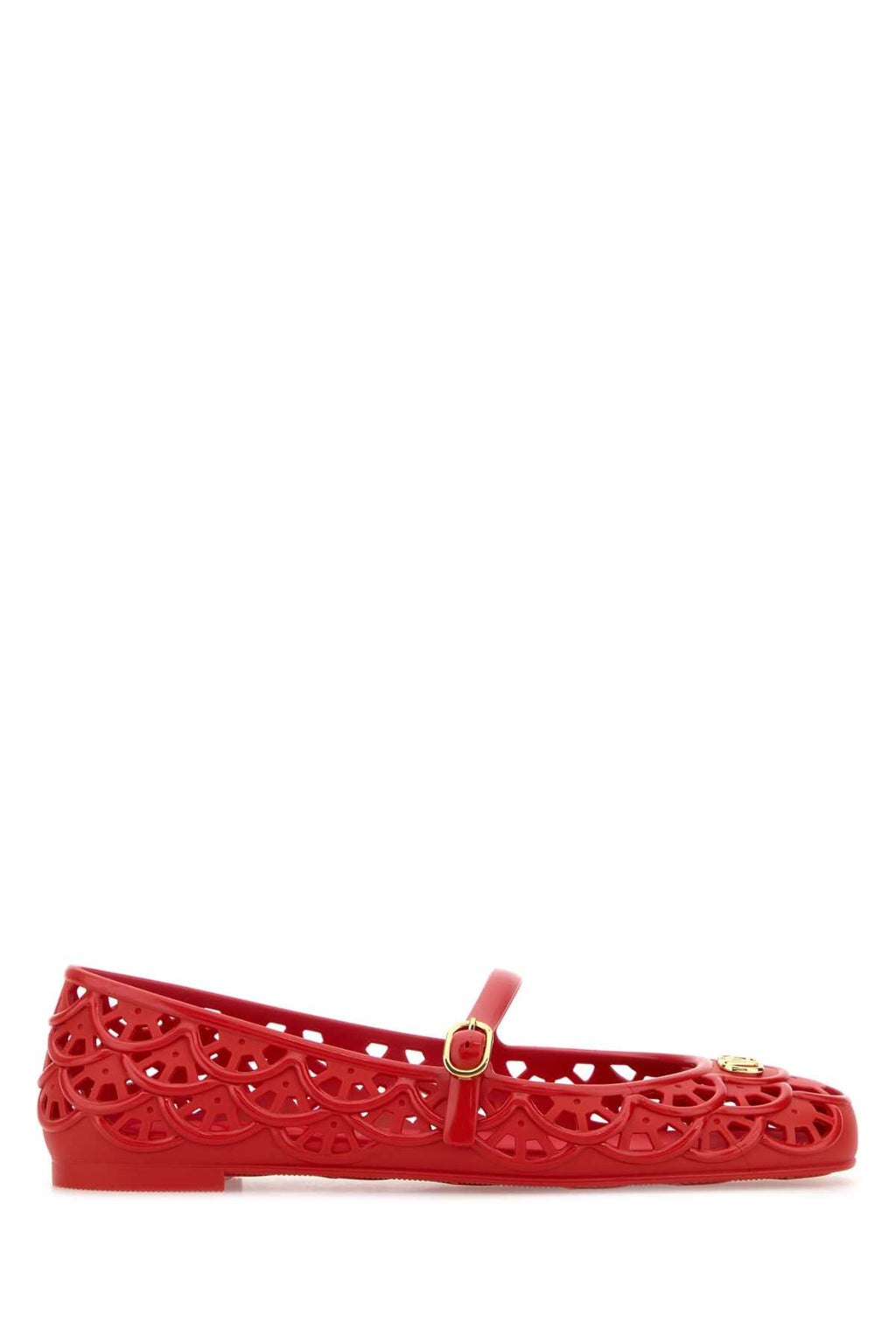 Valentino Garavani Women Red Rubber Vlogo Signature Ballerinas