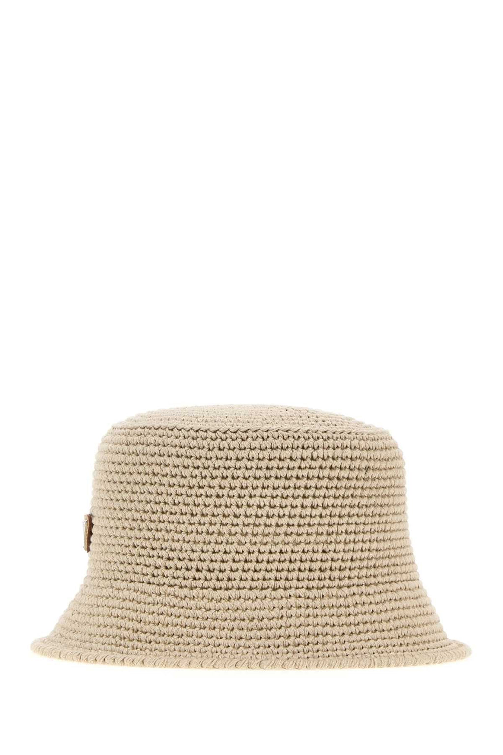 Prada Men Sand Crochet Bucket Hat