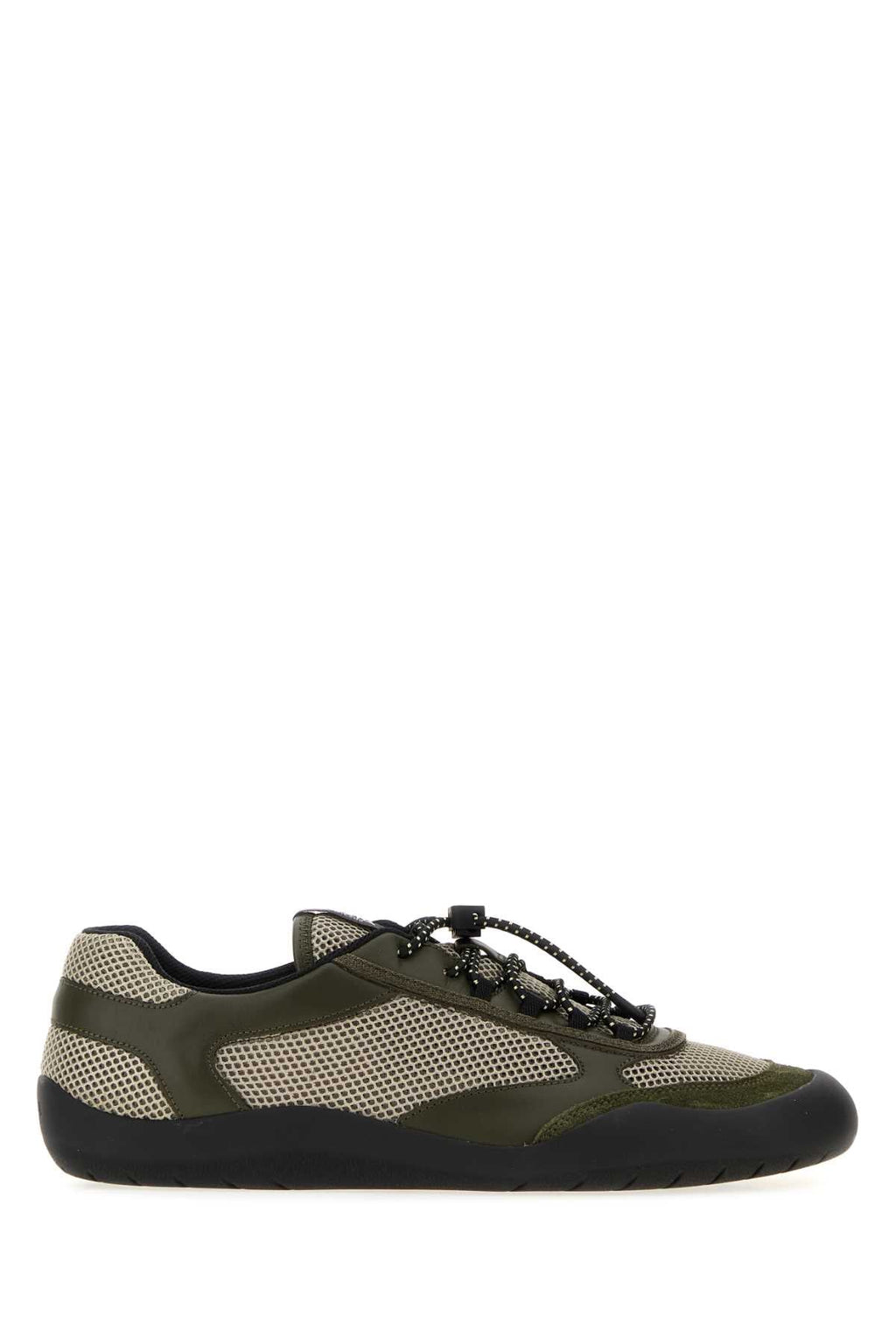 Prada Men Multicolor Leather And Mesh Speedrock Sneakers