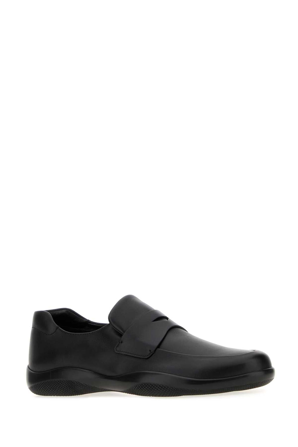 Prada Men Black Leather Toblach Loafers
