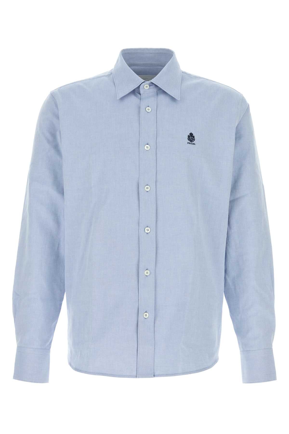 Prada Men Light Blue Oxford Shirt