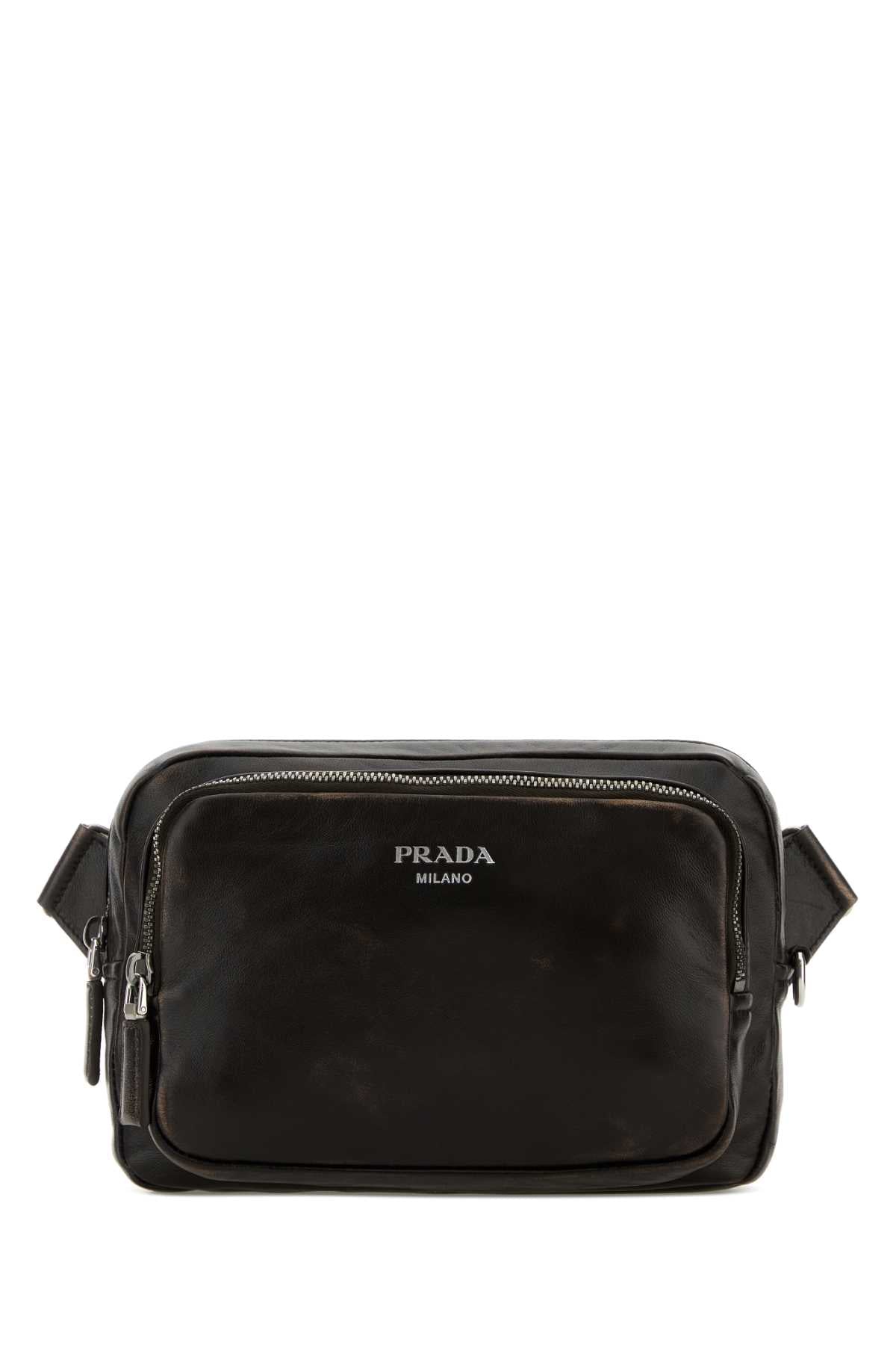 Prada Men Dark Brown Nappa Leather Crossbody Bag