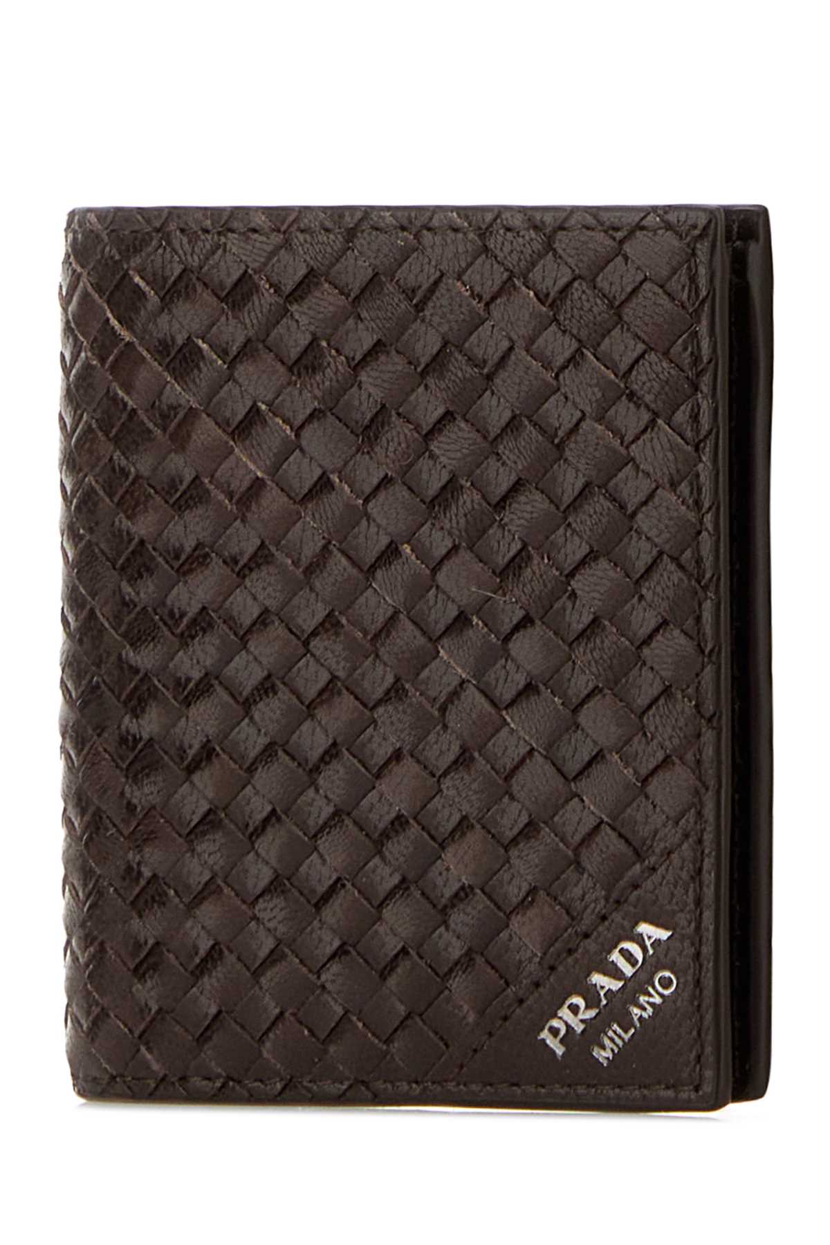 Prada Men Brown Leather Wallet