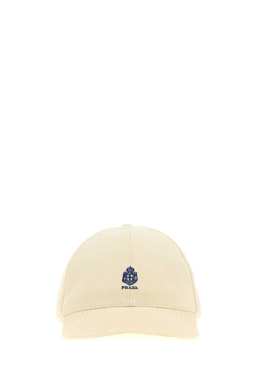 Prada Men Cream Cotton Baseball Cap