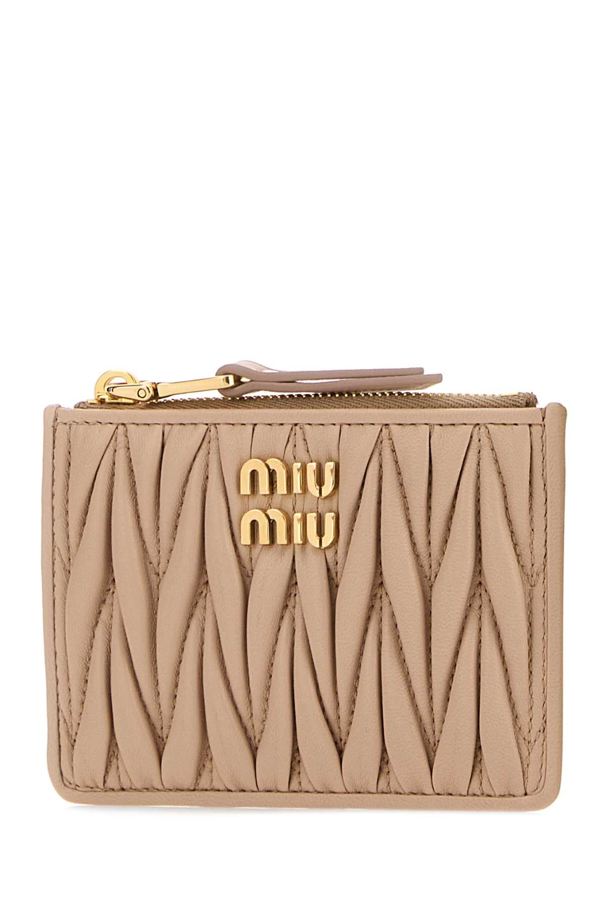 Miu Miu Women Pink Nappa Leather Card Holder