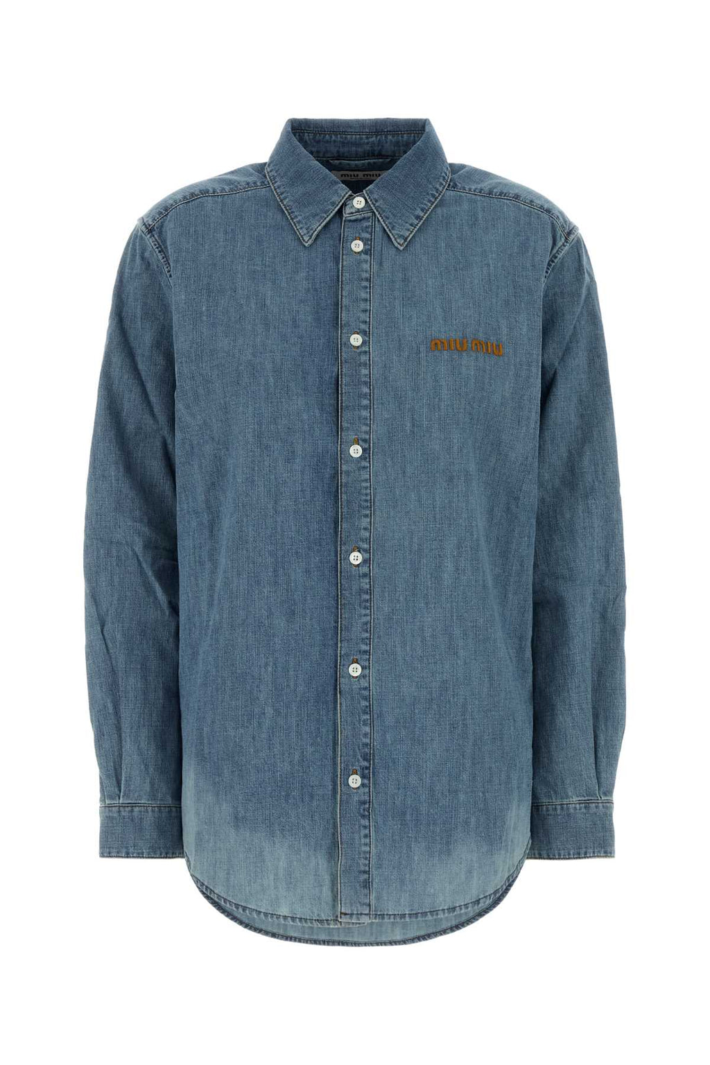 Miu Miu Women Light Blue Chambray Shirt