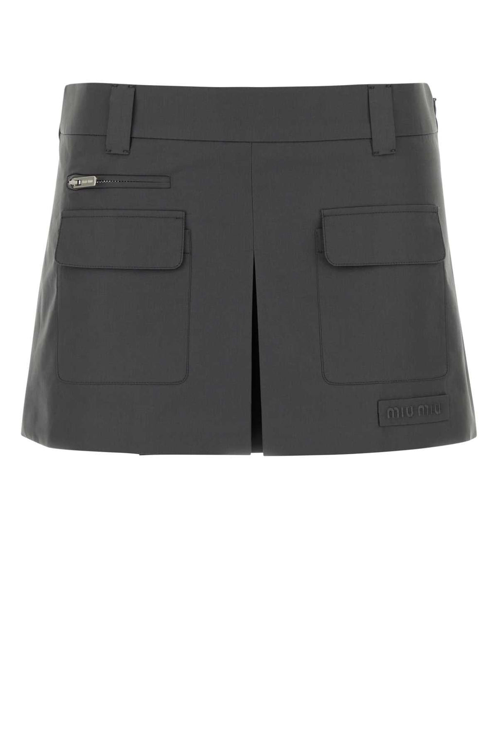 Miu Miu Women Charcoal Poplin Mini Skirt