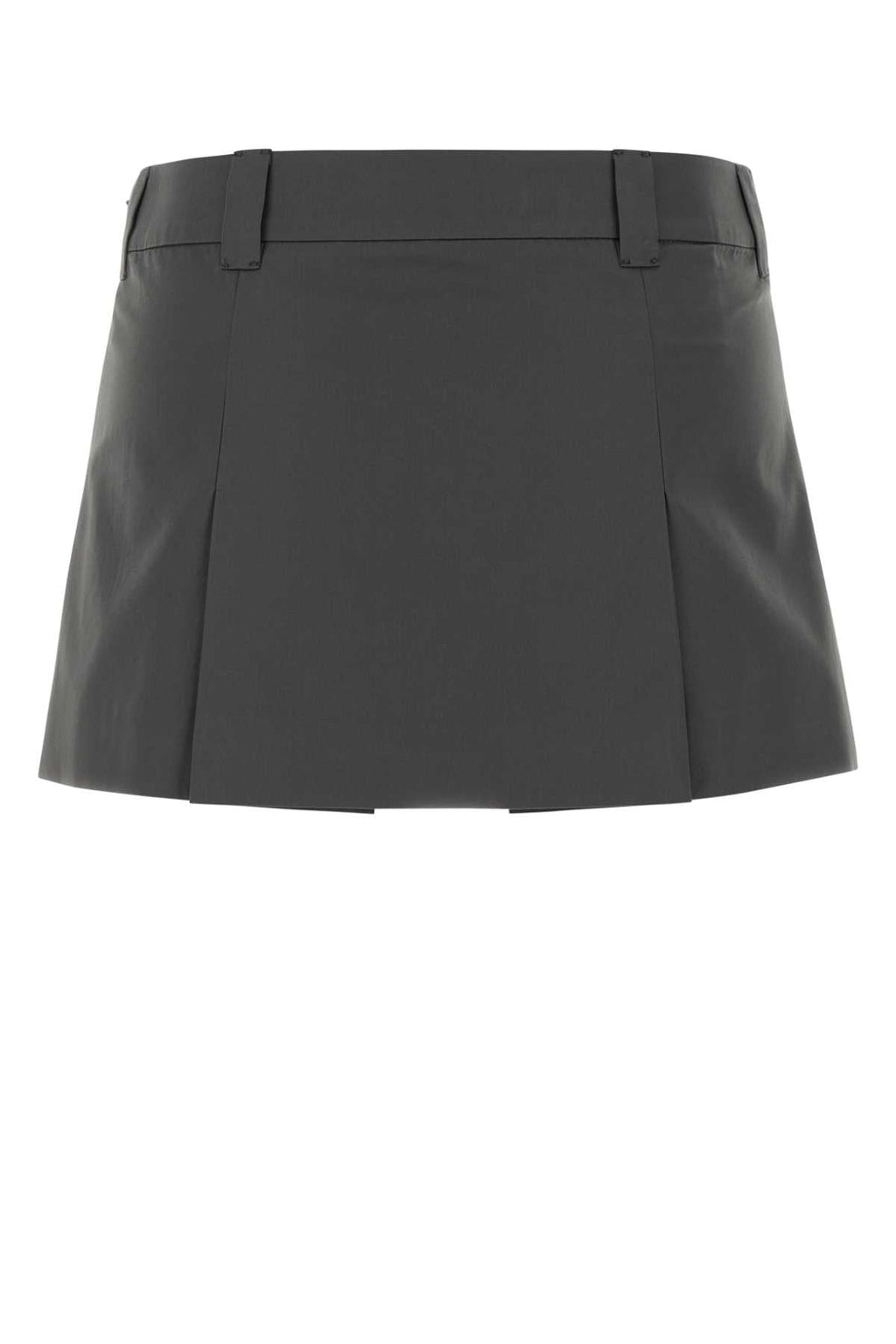 Miu Miu Women Charcoal Poplin Mini Skirt