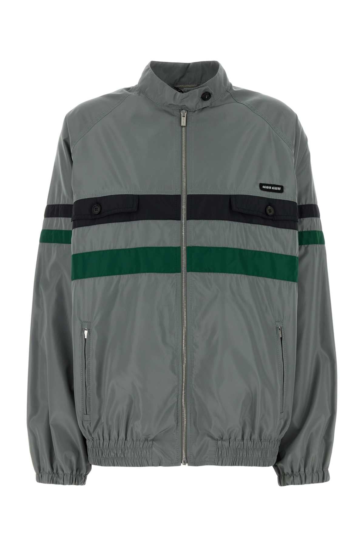 Miu Miu Women Grey Tech Fabric Jacket