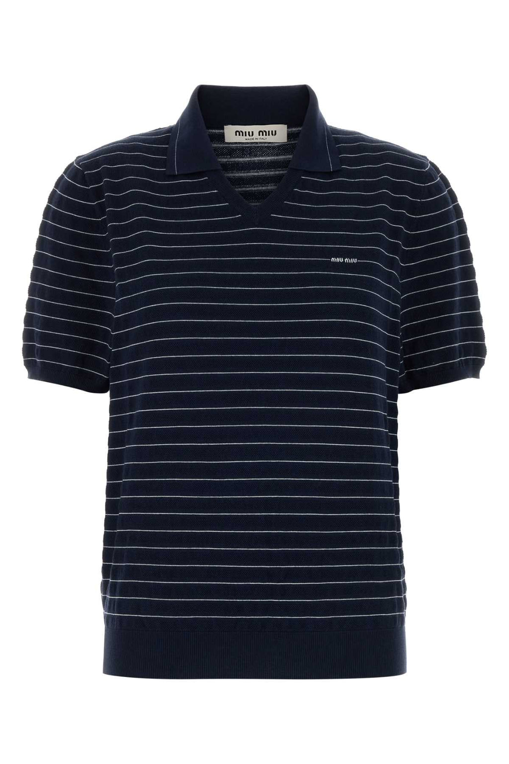 Miu Miu Women Embroidered Cotton Polo Shirt