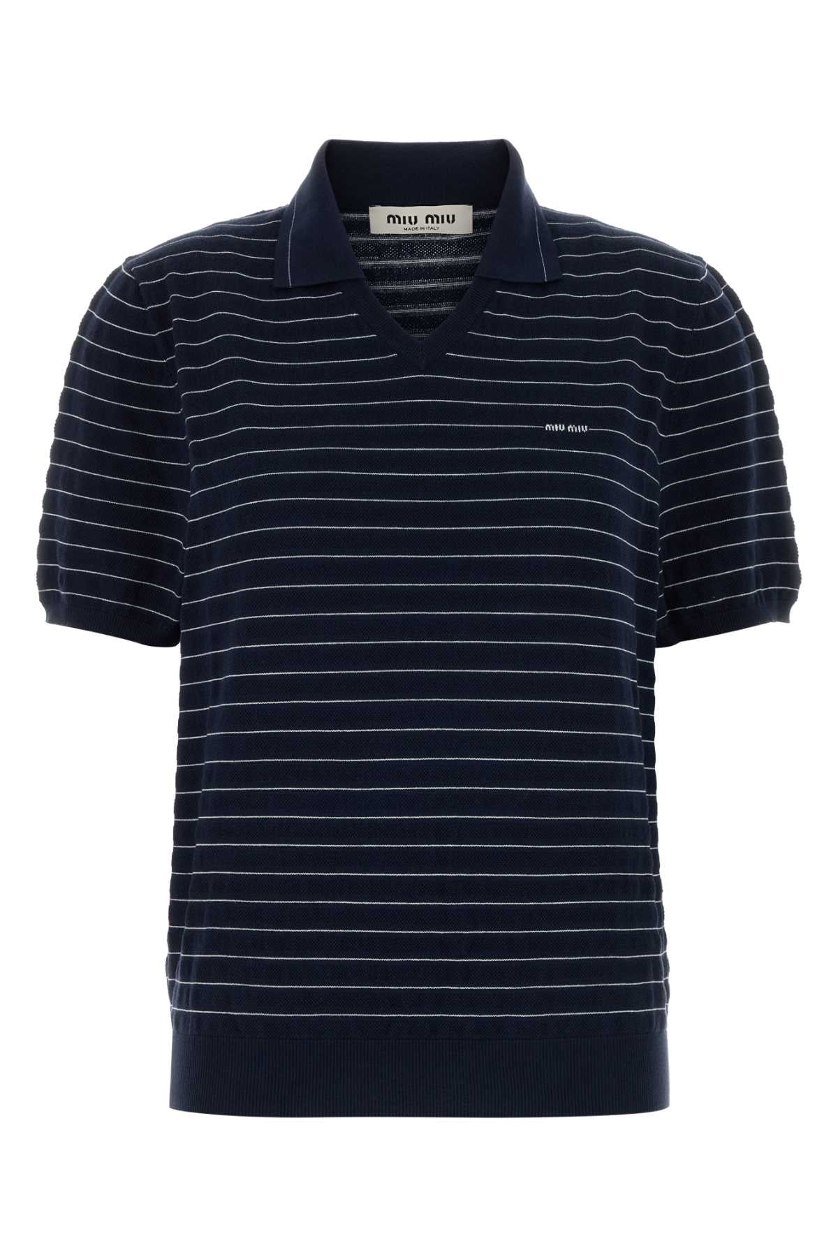Miu Miu Women Embroidered Cotton Polo Shirt