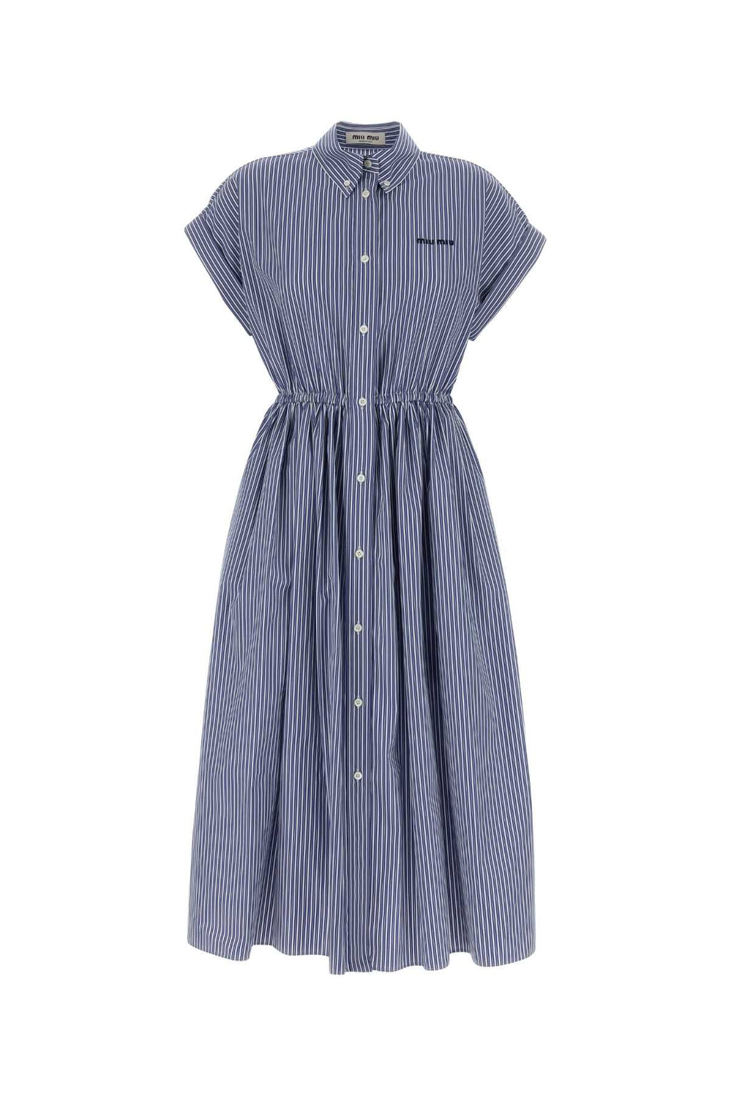 Miu Miu Women Embroidered Poplin Shirt Dress
