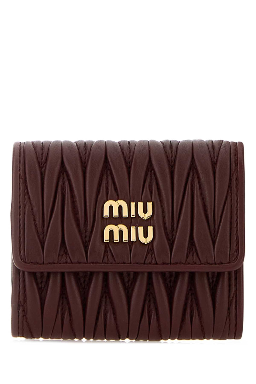 Miu Miu Women Burgundy Leather Wallet