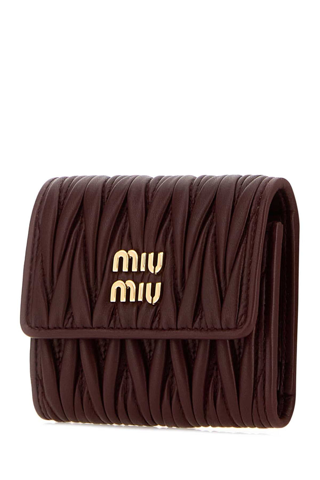 Miu Miu Women Burgundy Leather Wallet