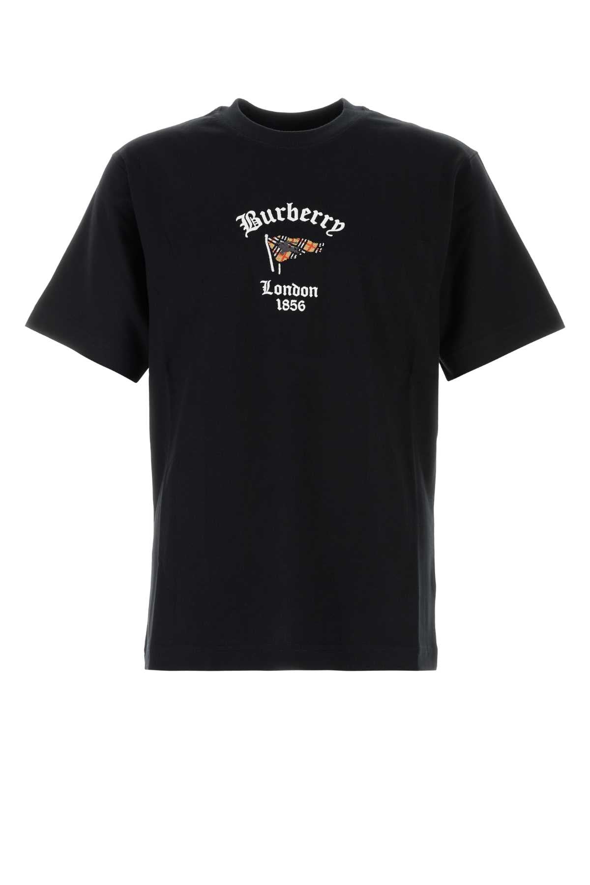 Burberry Men Black Cotton T-Shirt