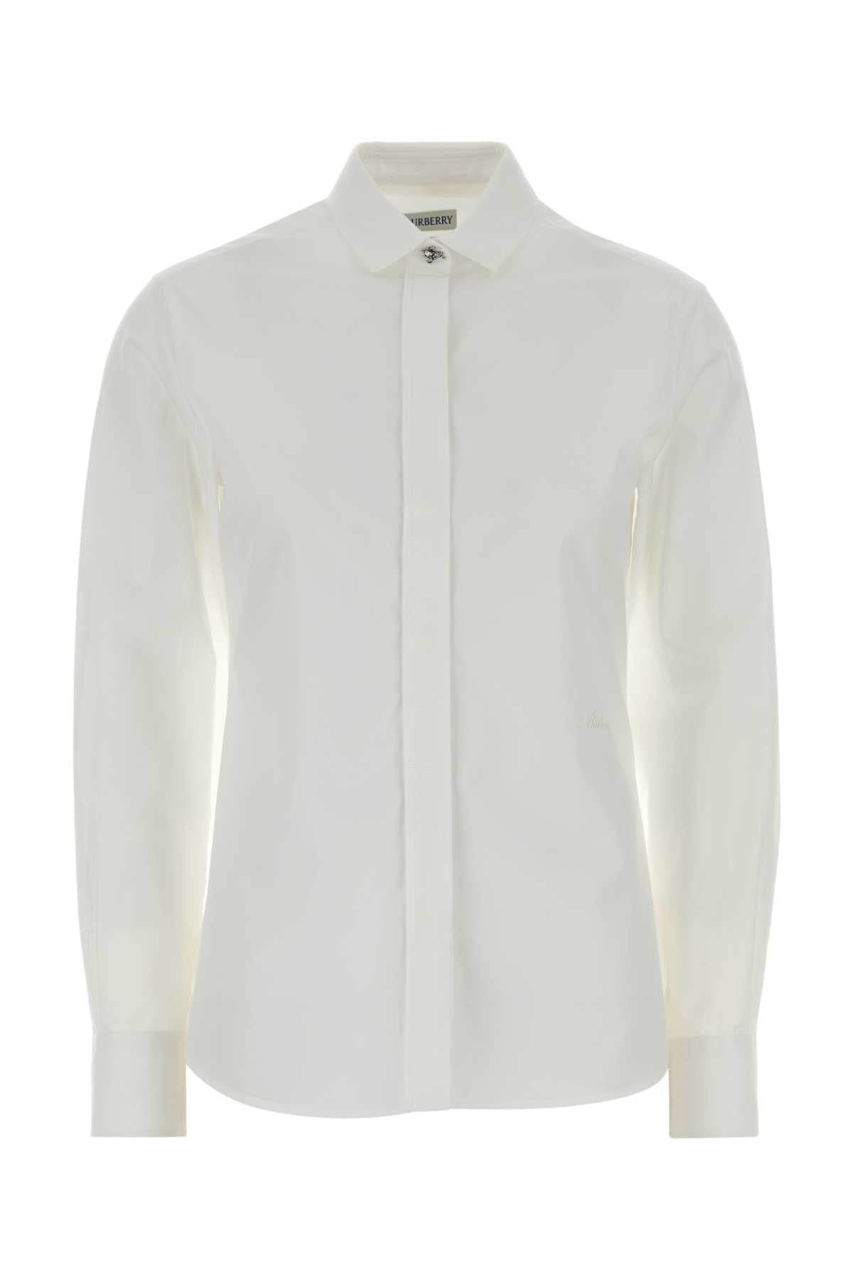 Burberry Women White Poplin Shirt