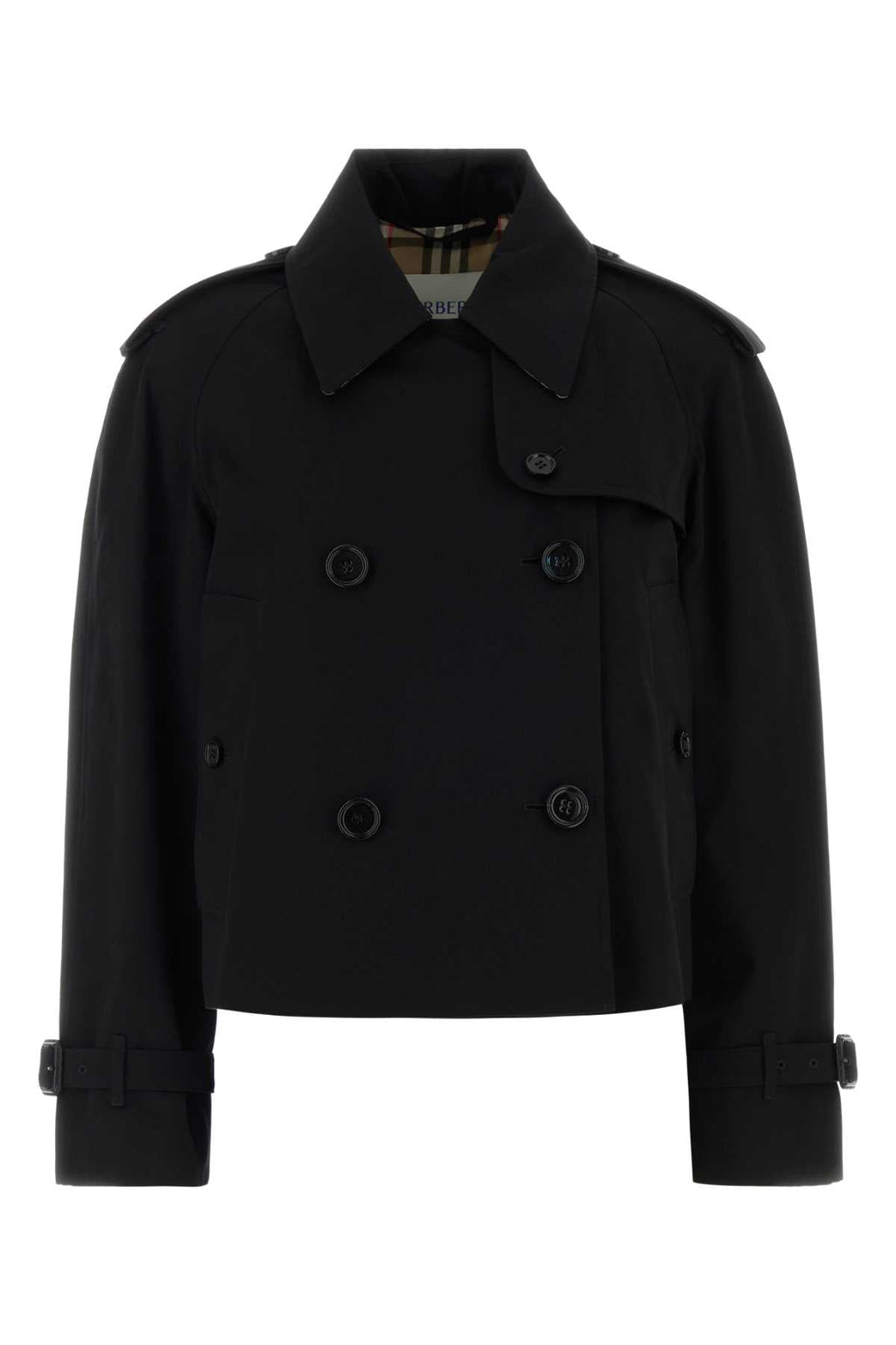 Burberry Women Black Cotton Myfair Trench Coat