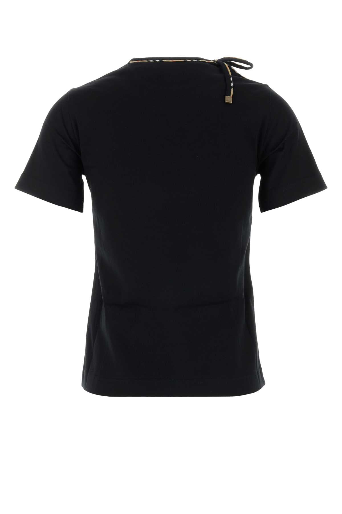 Burberry Women Black Cotton T-Shirt