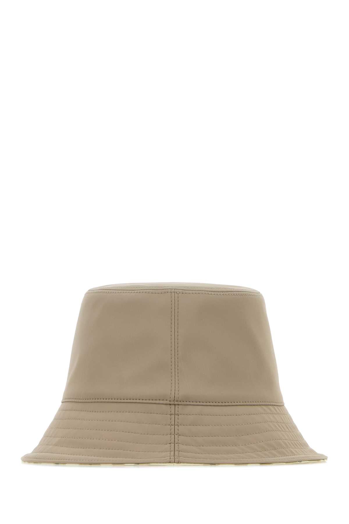 Burberry Unisex Dove Grey Stretch Canvas Reversible Bucket Hat