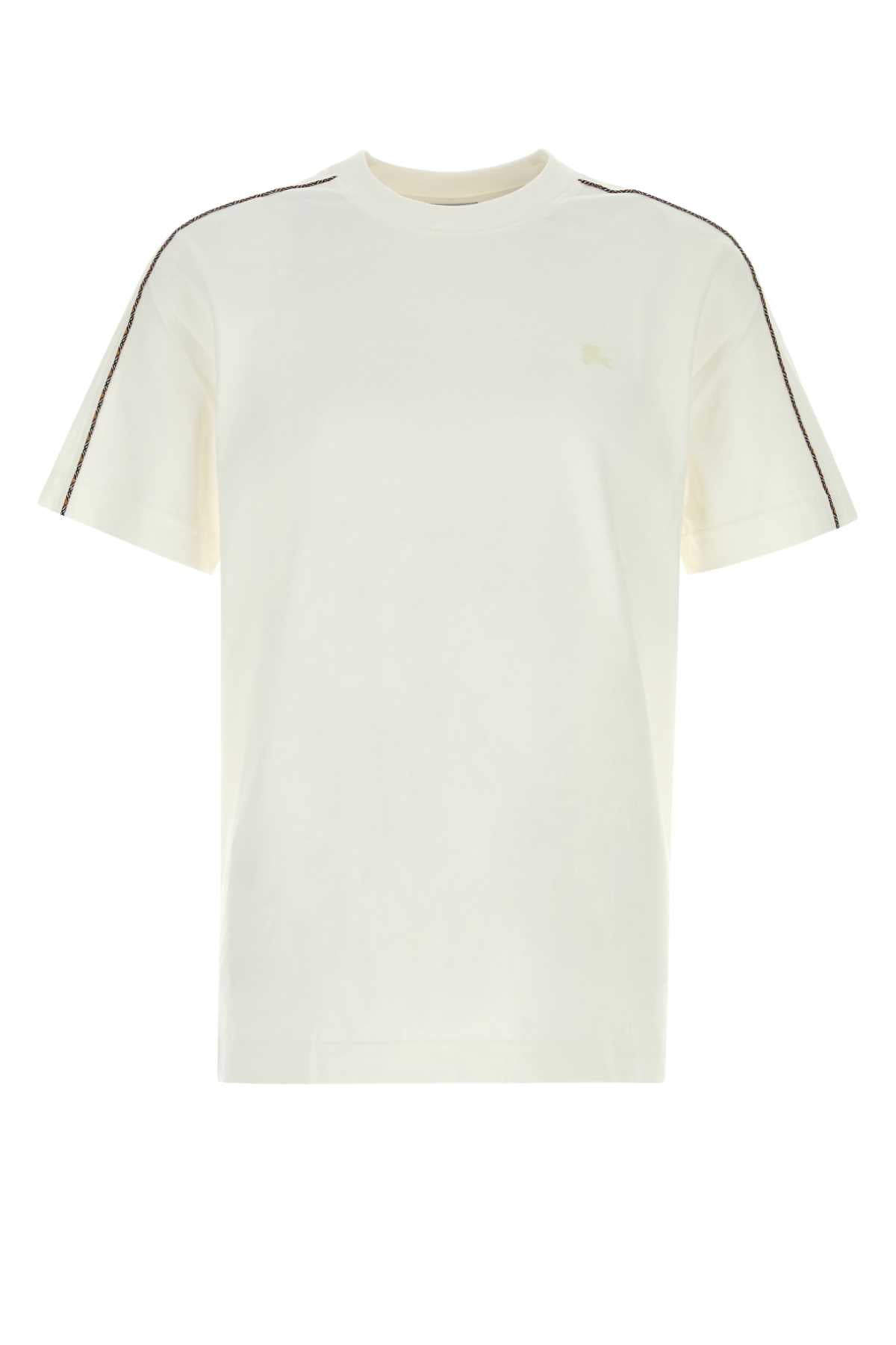 Burberry Men White Cotton T-Shirt