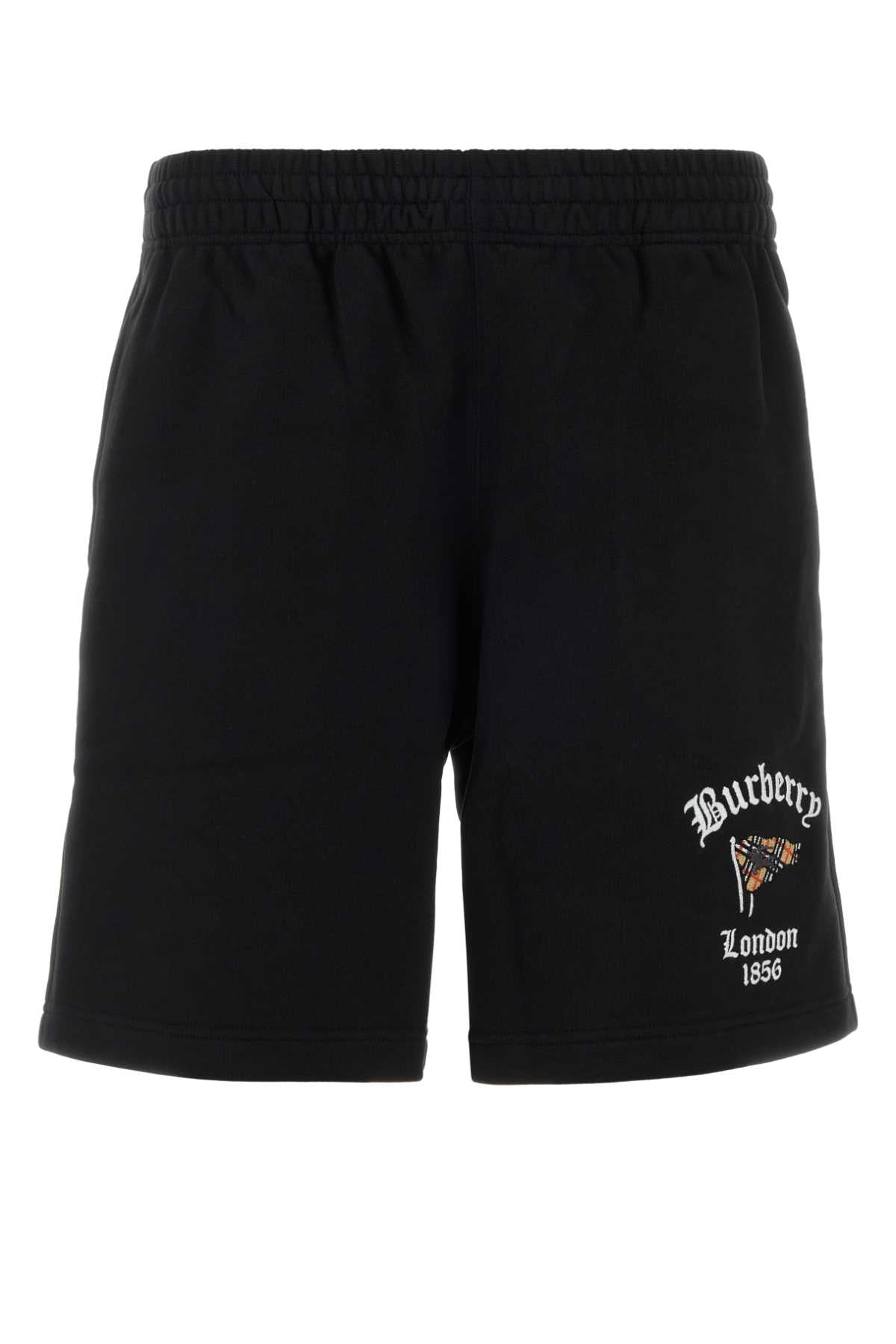Burberry Men Black Cotton Bermuda Shorts