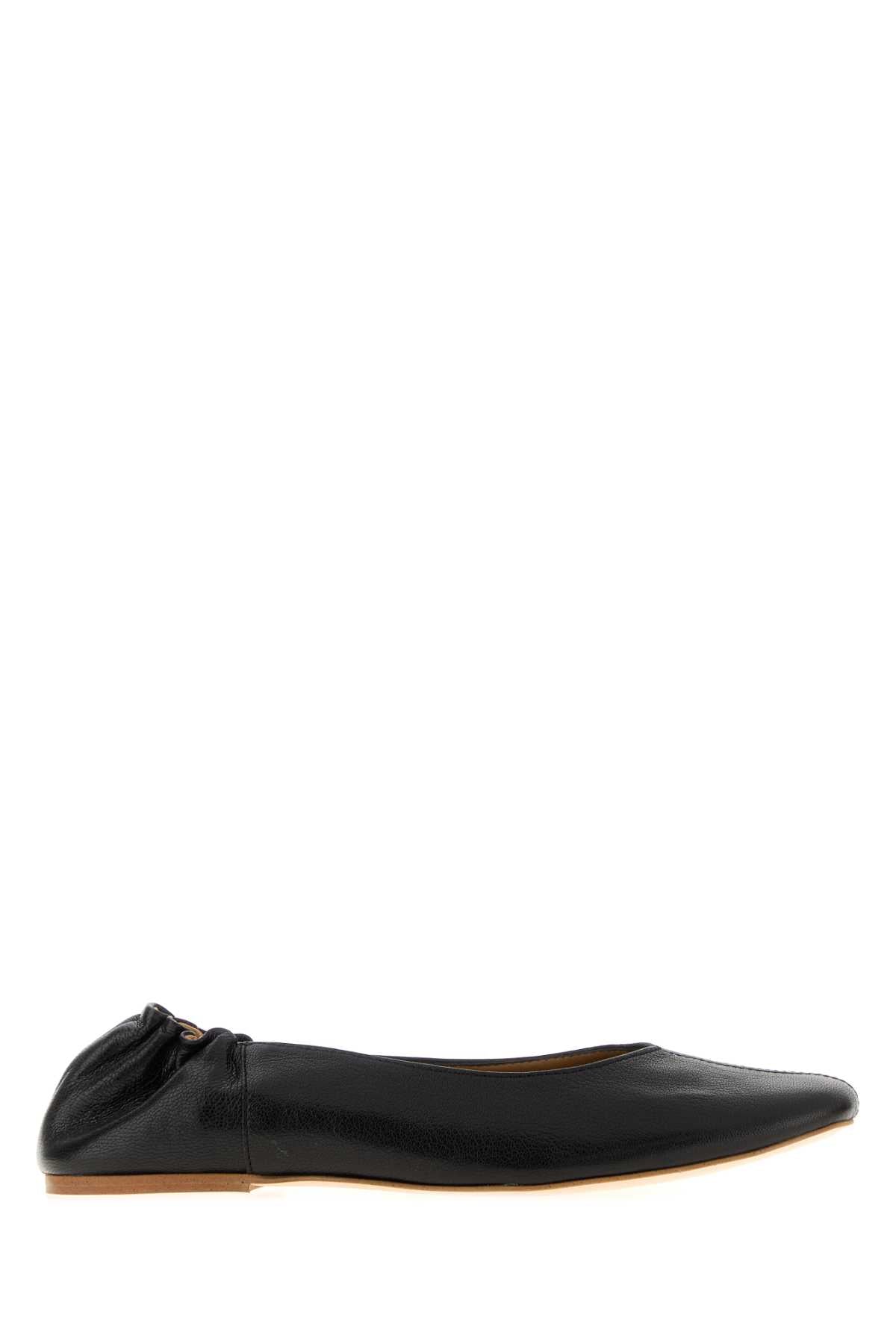 A.P.C. Women Black Leather Juliet Ballerinas